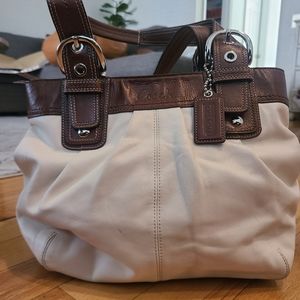 White leather Coach purse